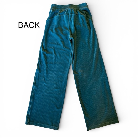 Lululemon Track Set Scuba Jacket Wide Leg Pants Storm Teal Velvet Cord Size 4 - Picture 8 of 13
